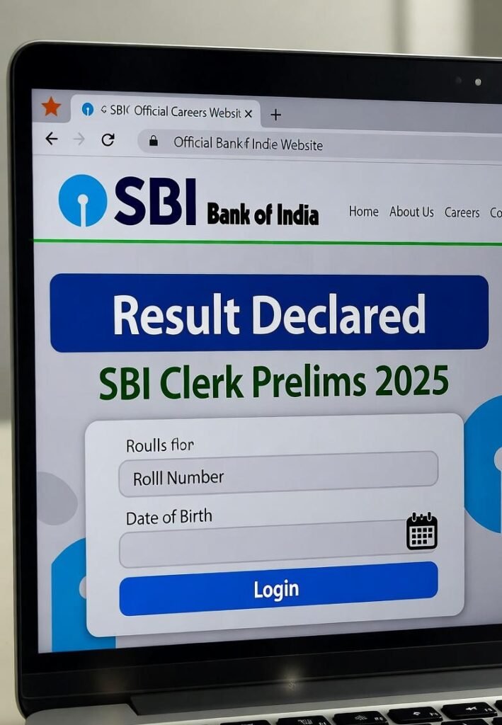 SBI Clerk Prelims Result 2025 Declared