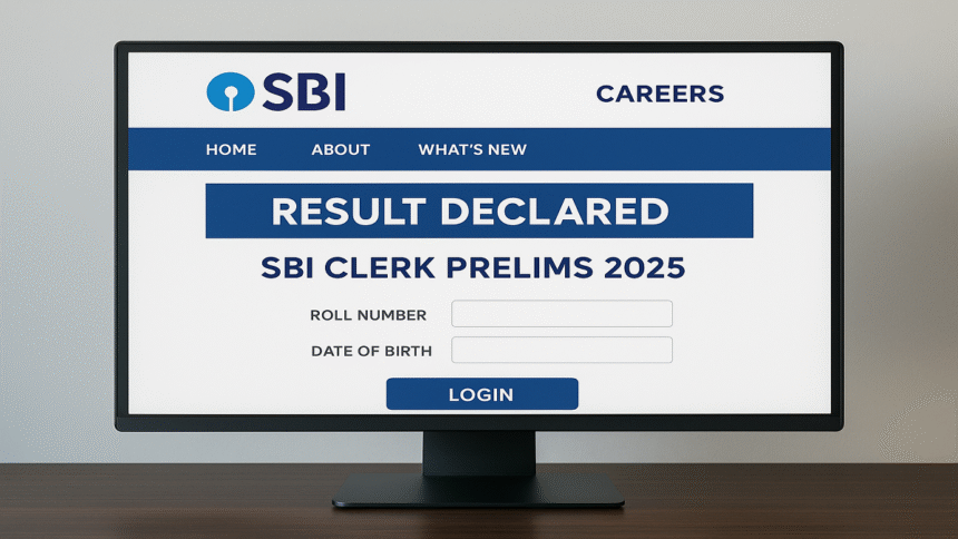 SBI Clerk Prelims Result 2025 Declared